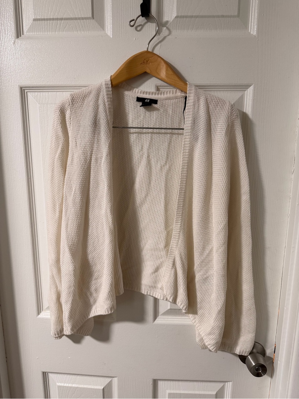 H&M Cream Open-Front Lightweight Cardigan